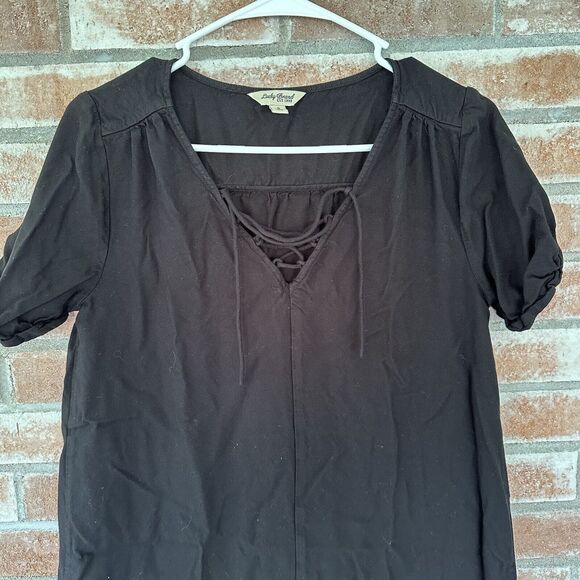 Lucky Brand Black Lace Up Dress Small - Picture 3 of 9
